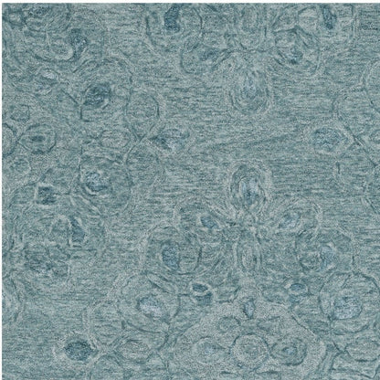 5' X 7' Blue And White Wool Abstract Hand Tufted Area Rug