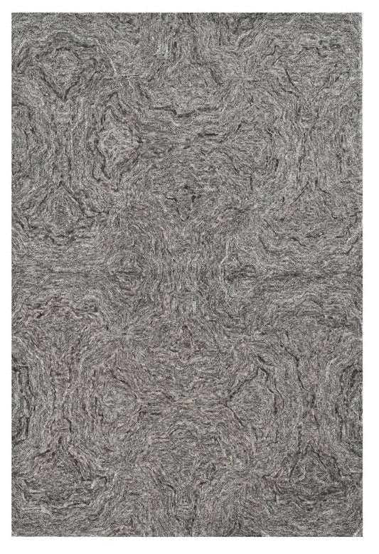 3' X 5' Gray And Dark Gray Abstract Hand Tufted Area Rug
