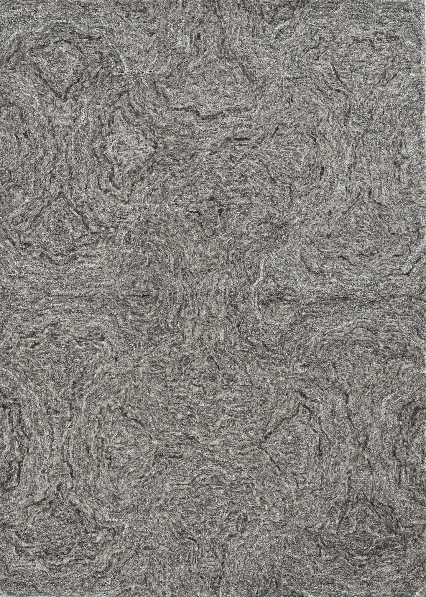 5' X 7' Grey Hand Tufted Abstract Indoor Area Rug