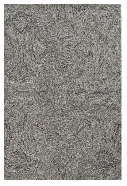 5' X 7' Grey Hand Tufted Abstract Indoor Area Rug