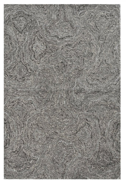 8' X 10' Gray And Dark Gray Wool Abstract Hand Tufted Area Rug