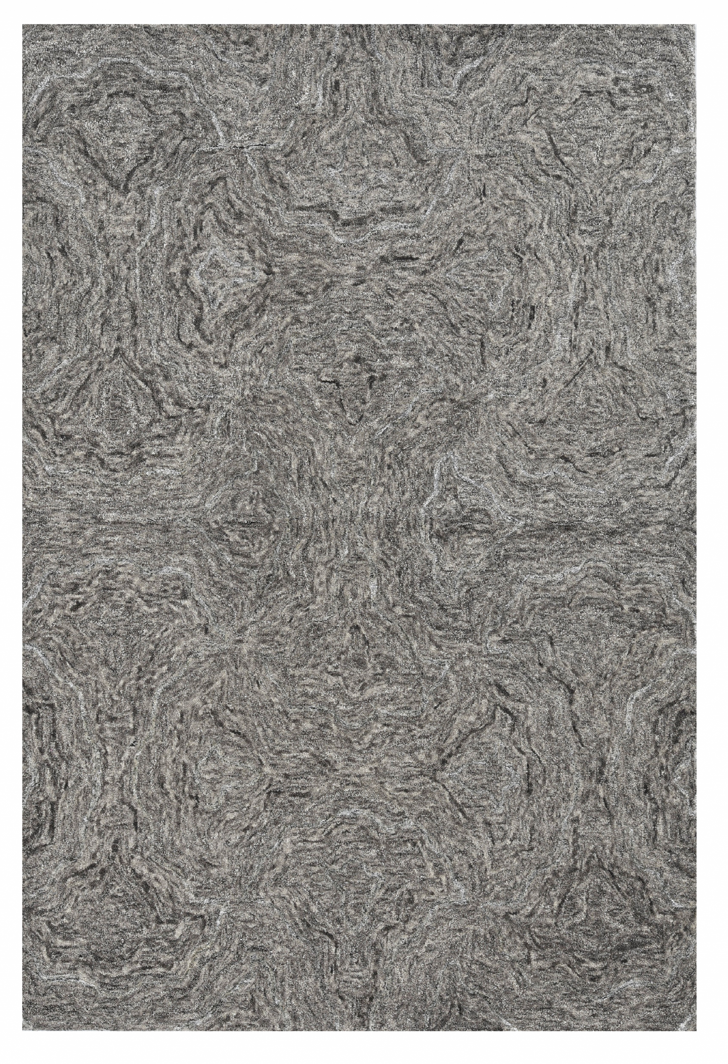 8' X 10' Grey Hand Tufted Abstract Indoor Area Rug