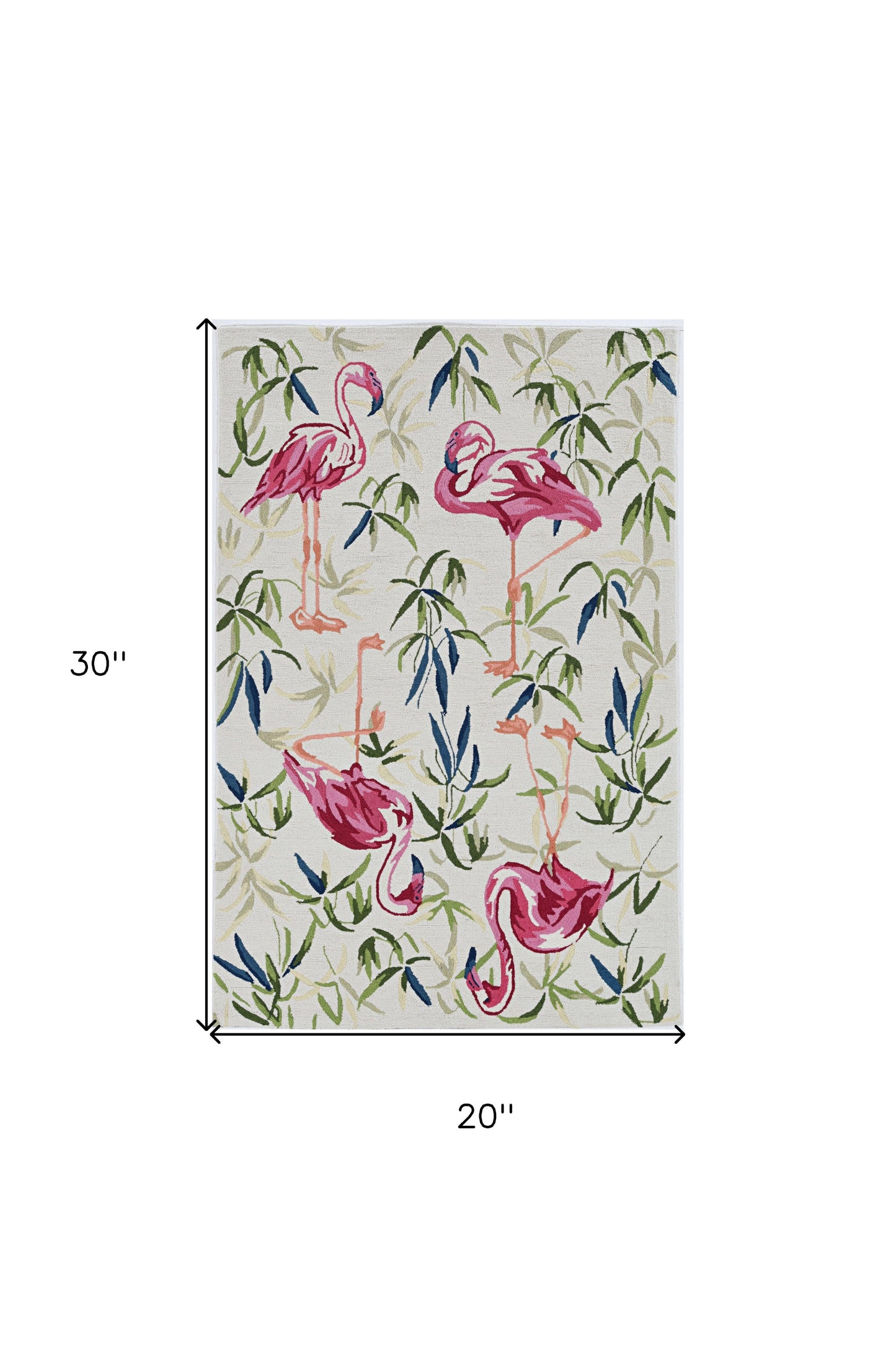 8' X 10' Ivory And Pink Flamingo Hand Hooked Area Rug