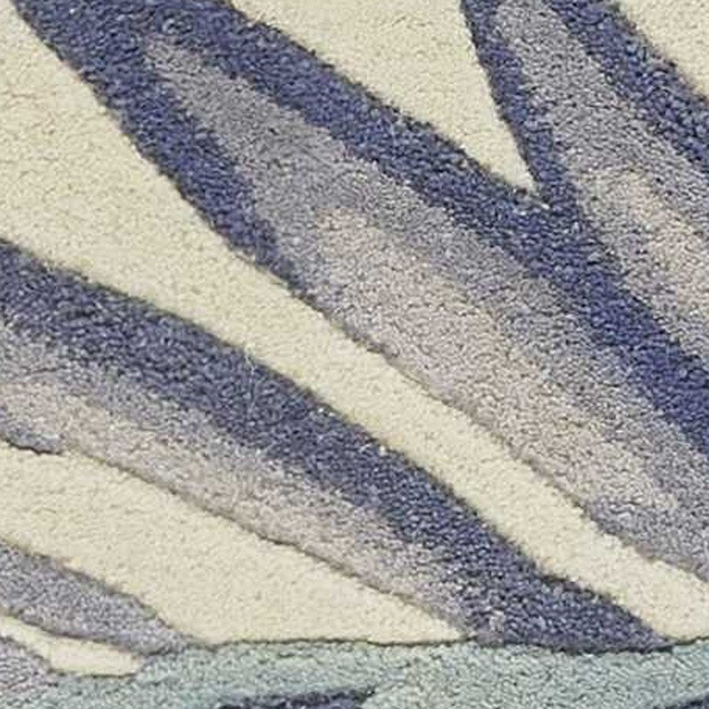 5' X 8' Green Pink And Purple Wool Tropical Botanical Hand Tufted Area Rug