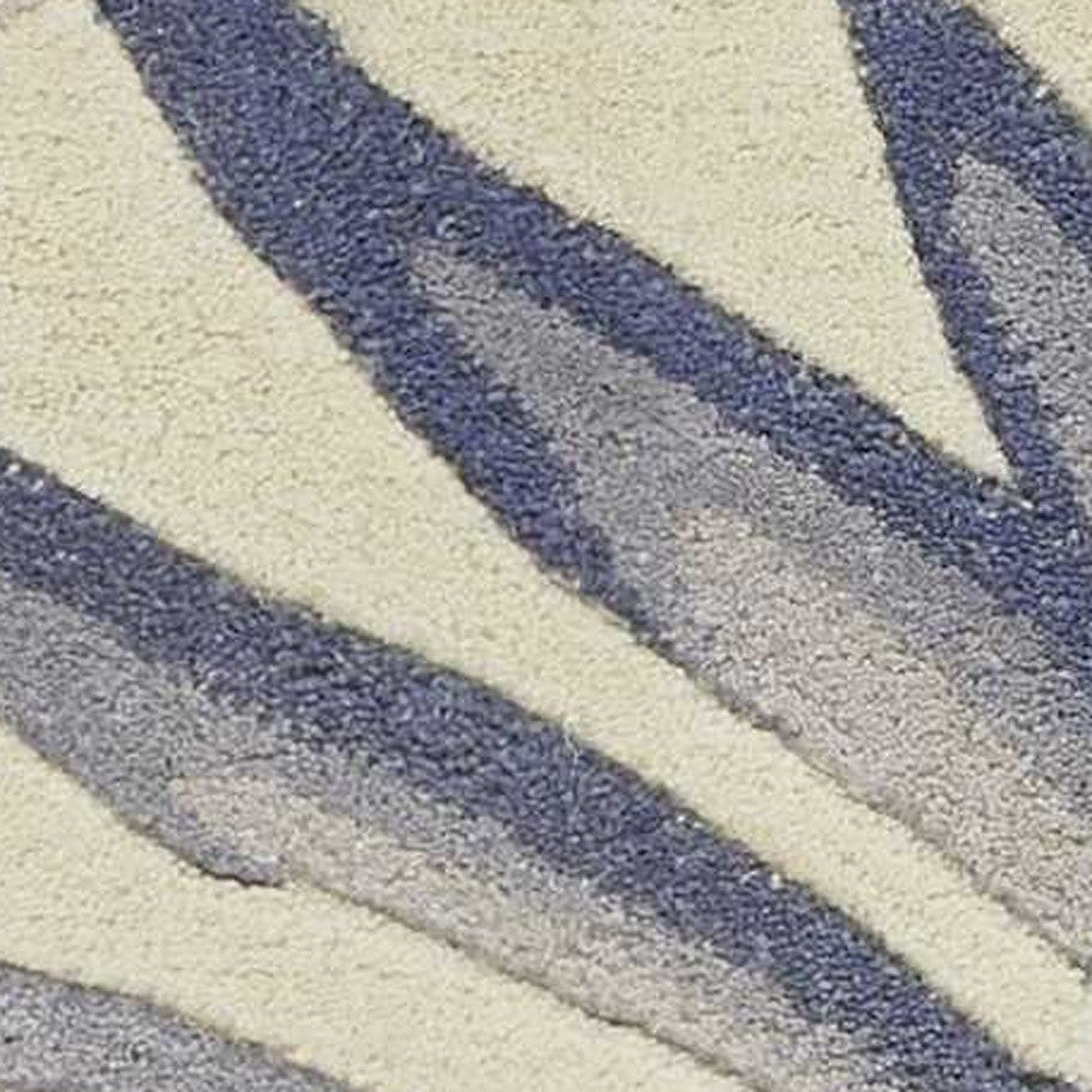 5' X 8' Green Pink And Purple Wool Tropical Botanical Hand Tufted Area Rug