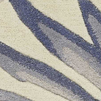 5' X 8' Green Pink And Purple Wool Tropical Botanical Hand Tufted Area Rug