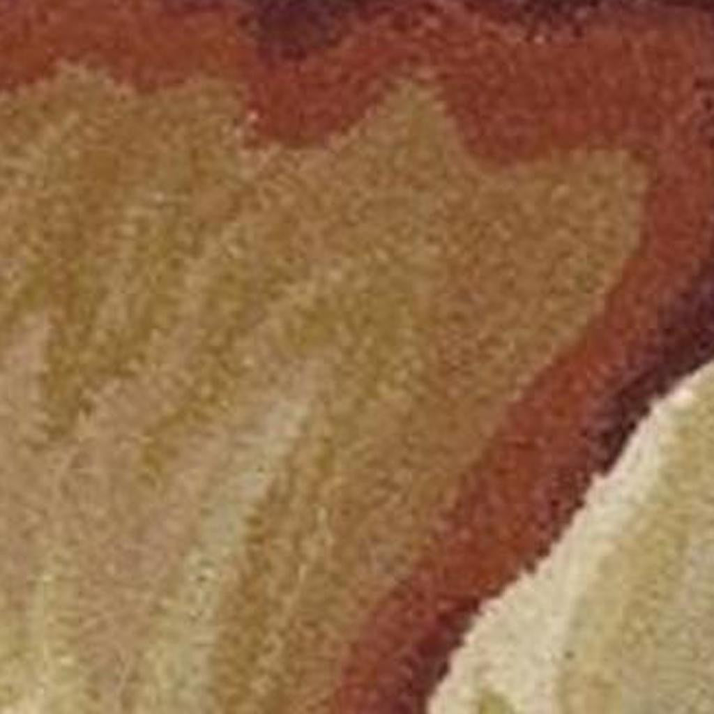 3' X 5' Ivory Green And Red Wool Tropical Botanical Hand Tufted Area Rug