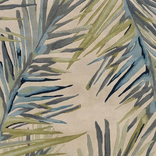 4' X 6' Ivory Hand Tufted Tropical Palms Indoor Area Rug