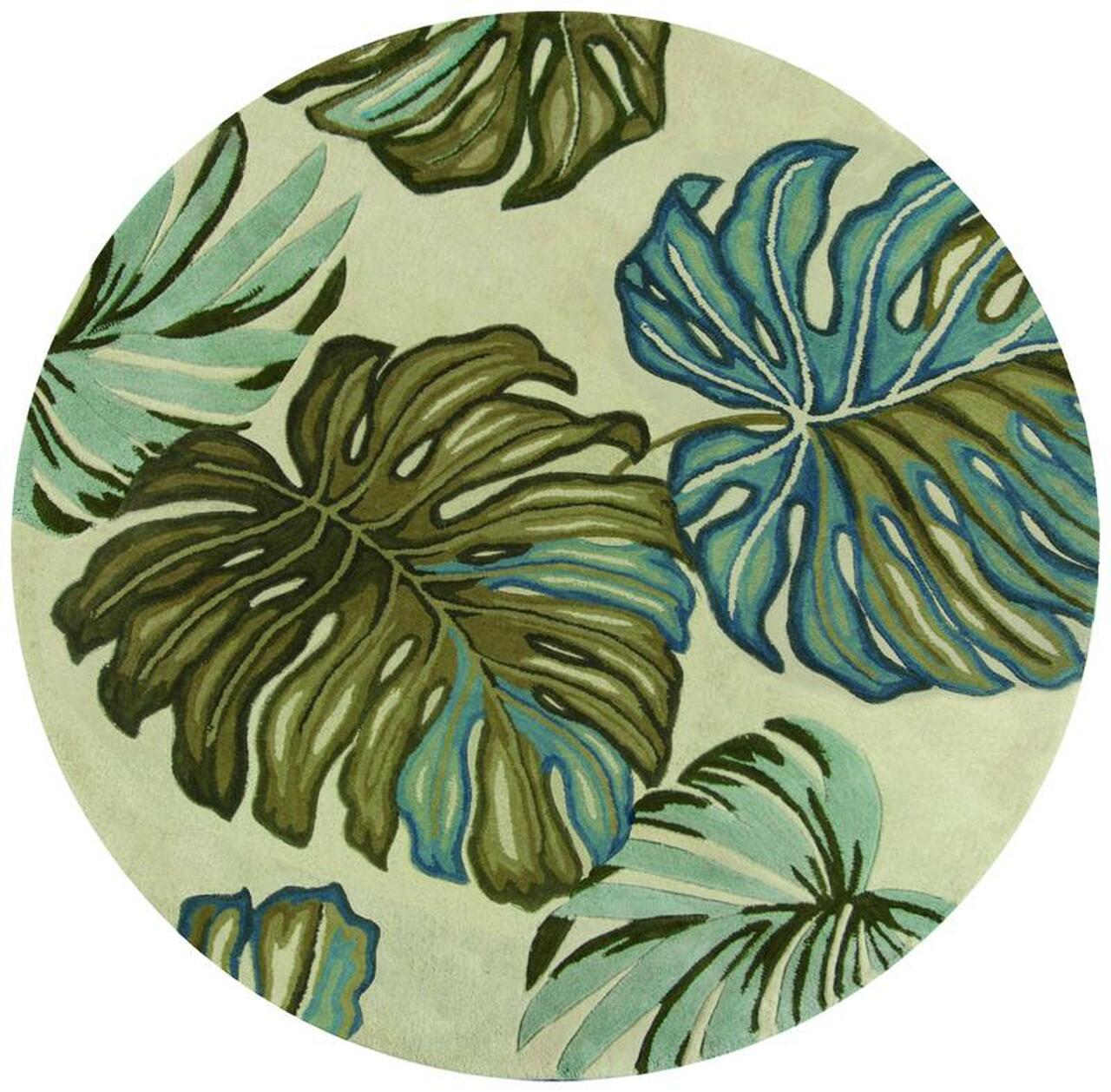 4' X 6' Ivory Hand Tufted Monstera Indoor Area Rug