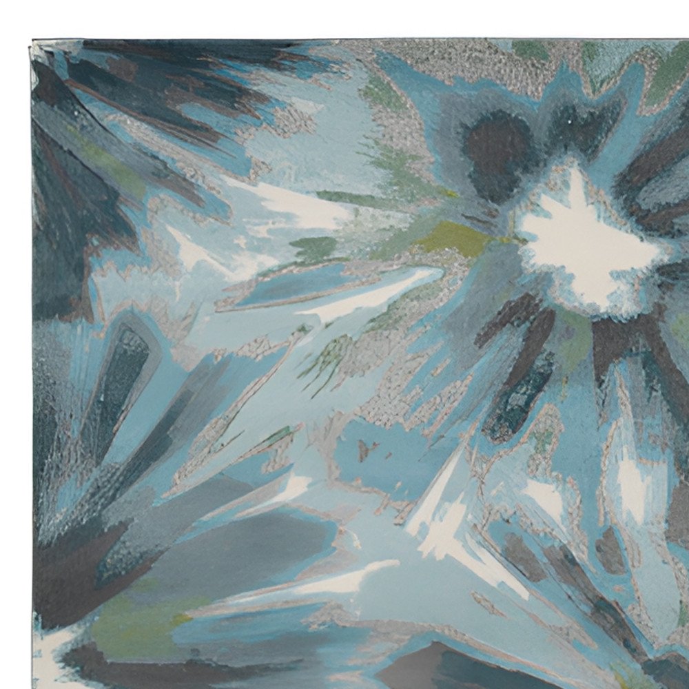 5' X 8' Teal Ivory And Gray Floral Area Rug
