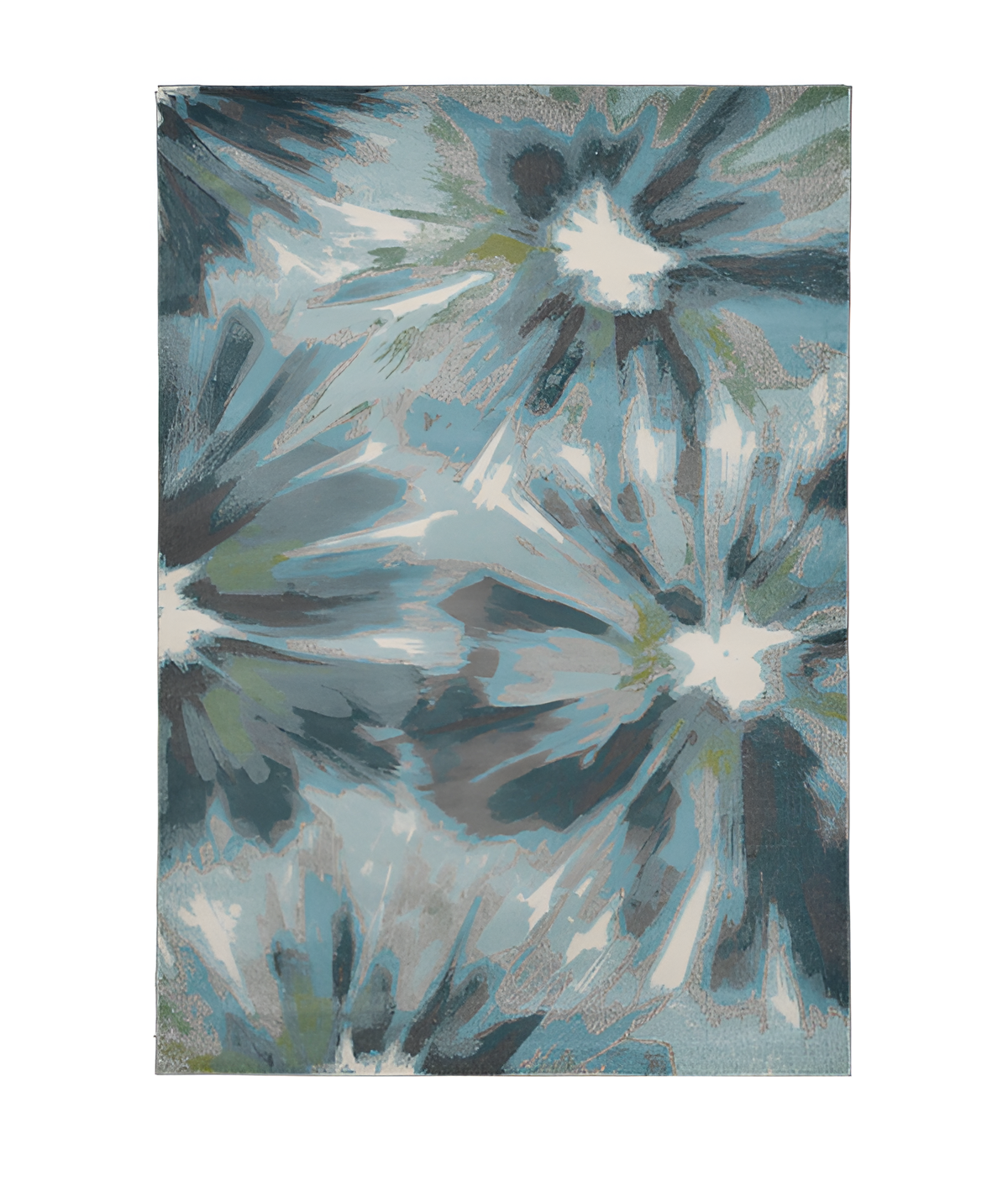 5' X 8' Teal Tropical Flower Indoor Area Rug