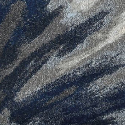 5' X 8' Ivory And Blue Floral Area Rug