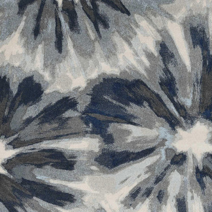 5' X 8' Ivory And Blue Floral Area Rug