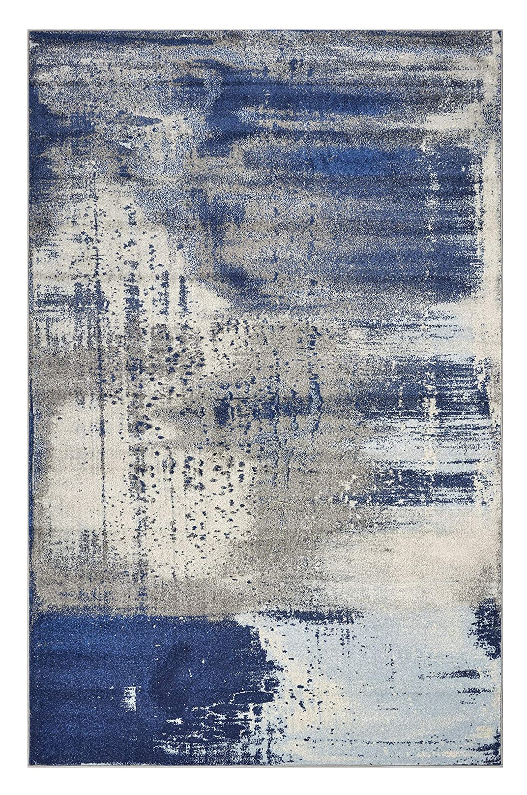 5' X 7' Ice Blue Abstract Splash Indoor Area Rug