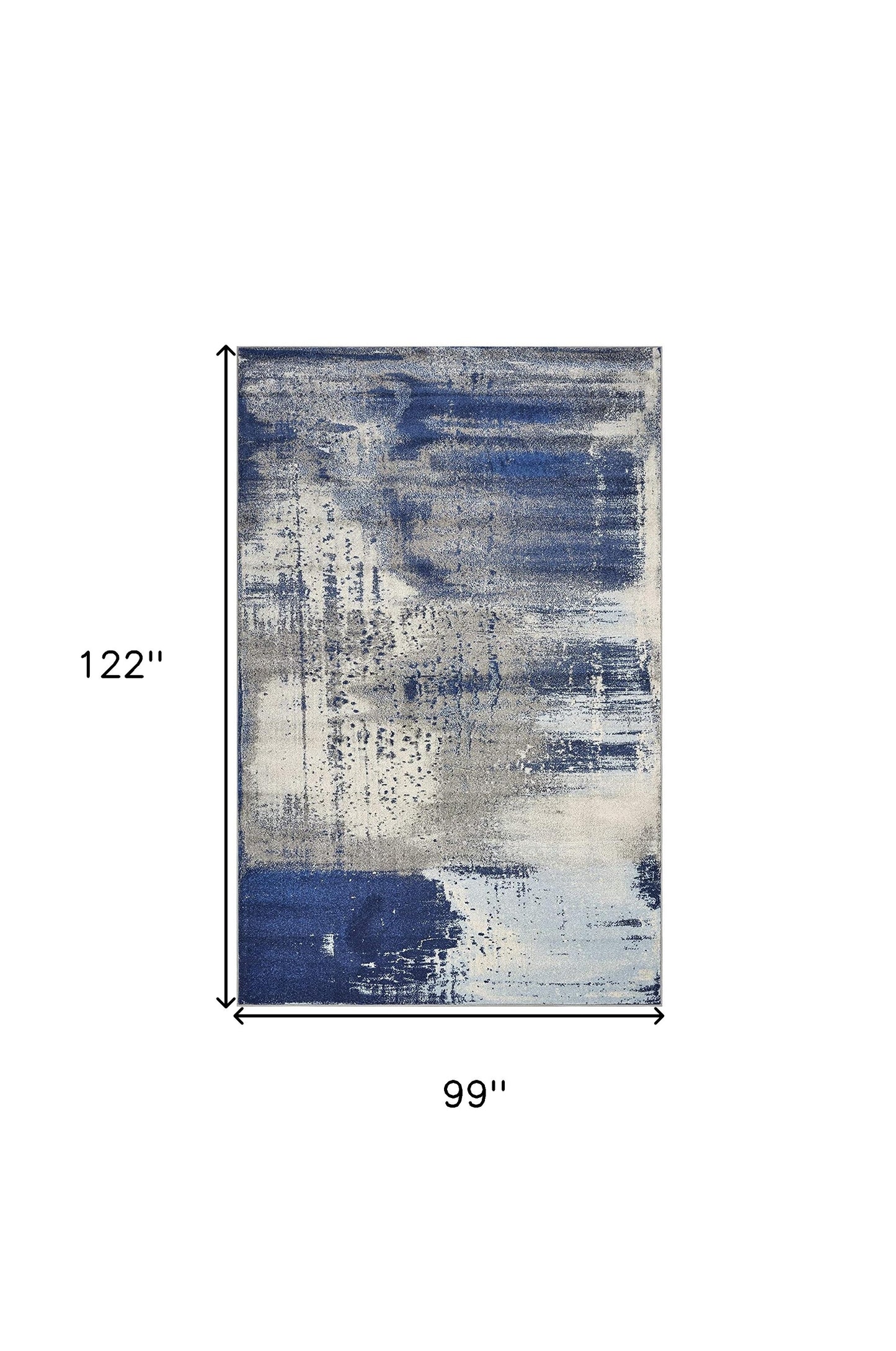 5' X 7' Ice Blue Abstract Splash Indoor Area Rug