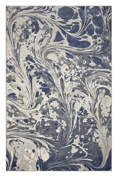 3' X 5' Blue Gray And Ivory Abstract Area Rug