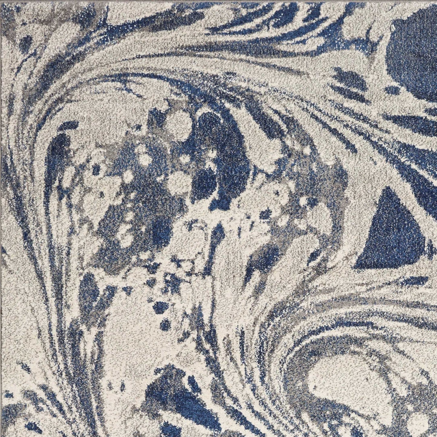 5' X 8' Blue Gray And Ivory Abstract Area Rug