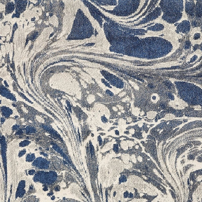5' X 8' Blue Gray And Ivory Abstract Area Rug