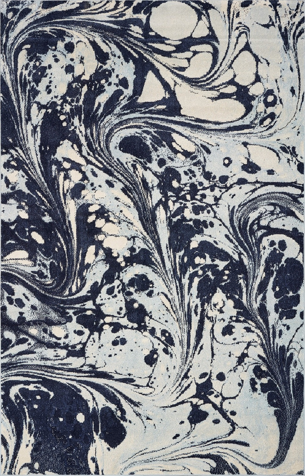 3' X 5' Blue And Ivory Abstract Area Rug