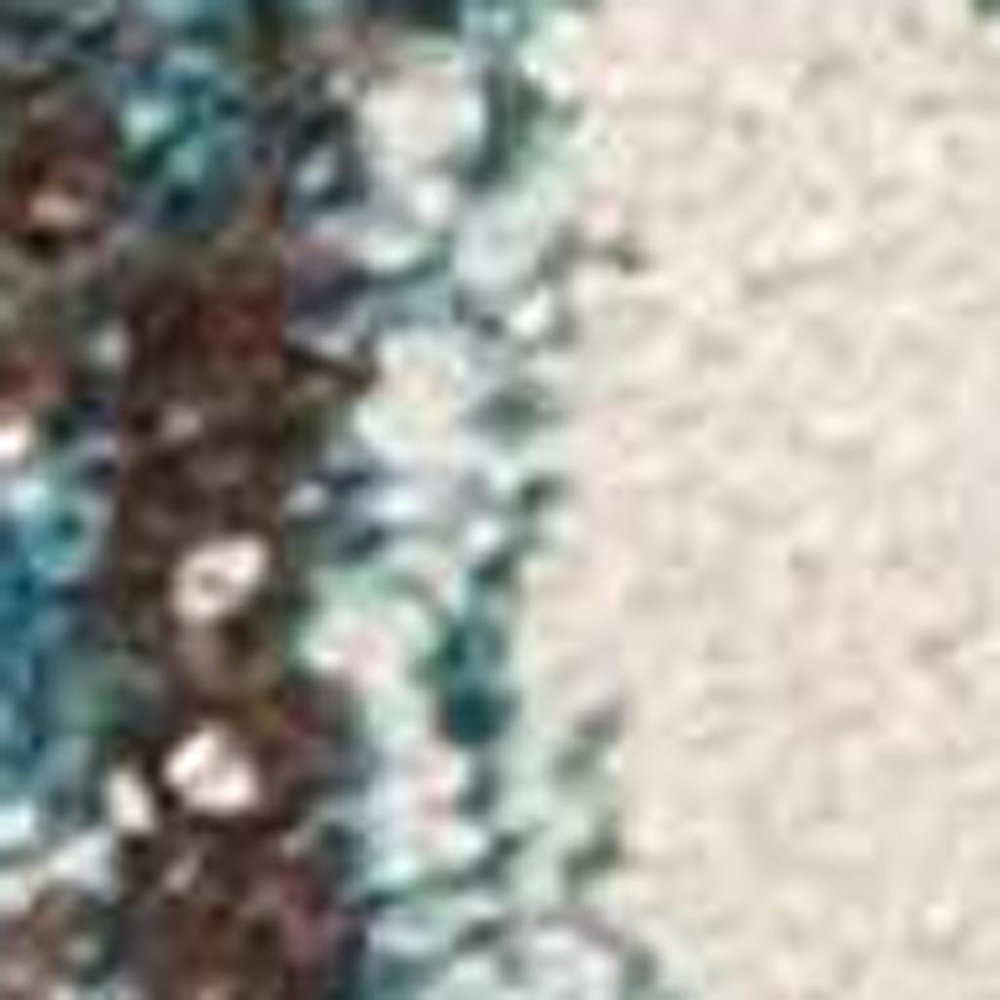 3' X 5' Ivory And Teal Abstract Area Rug