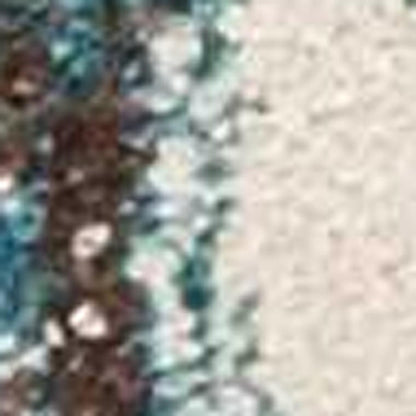 3' X 5' Ivory And Teal Abstract Area Rug