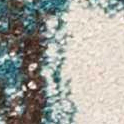 3' X 5' Ivory And Teal Abstract Area Rug