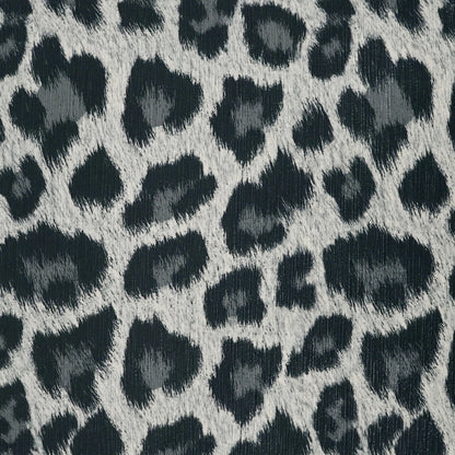 24" x 24" grayscale leopard-print faux fur pillow.