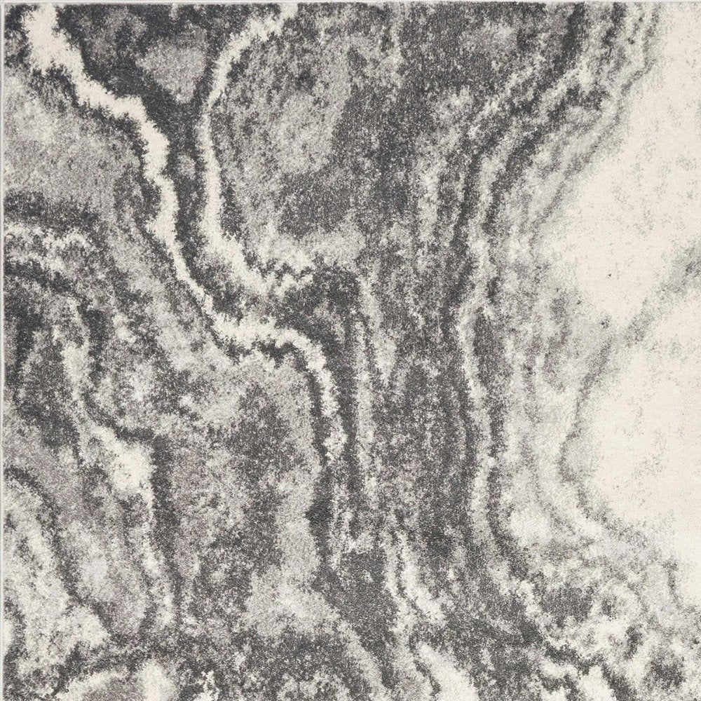 3' X 5' Gray And Ivory Abstract Area Rug