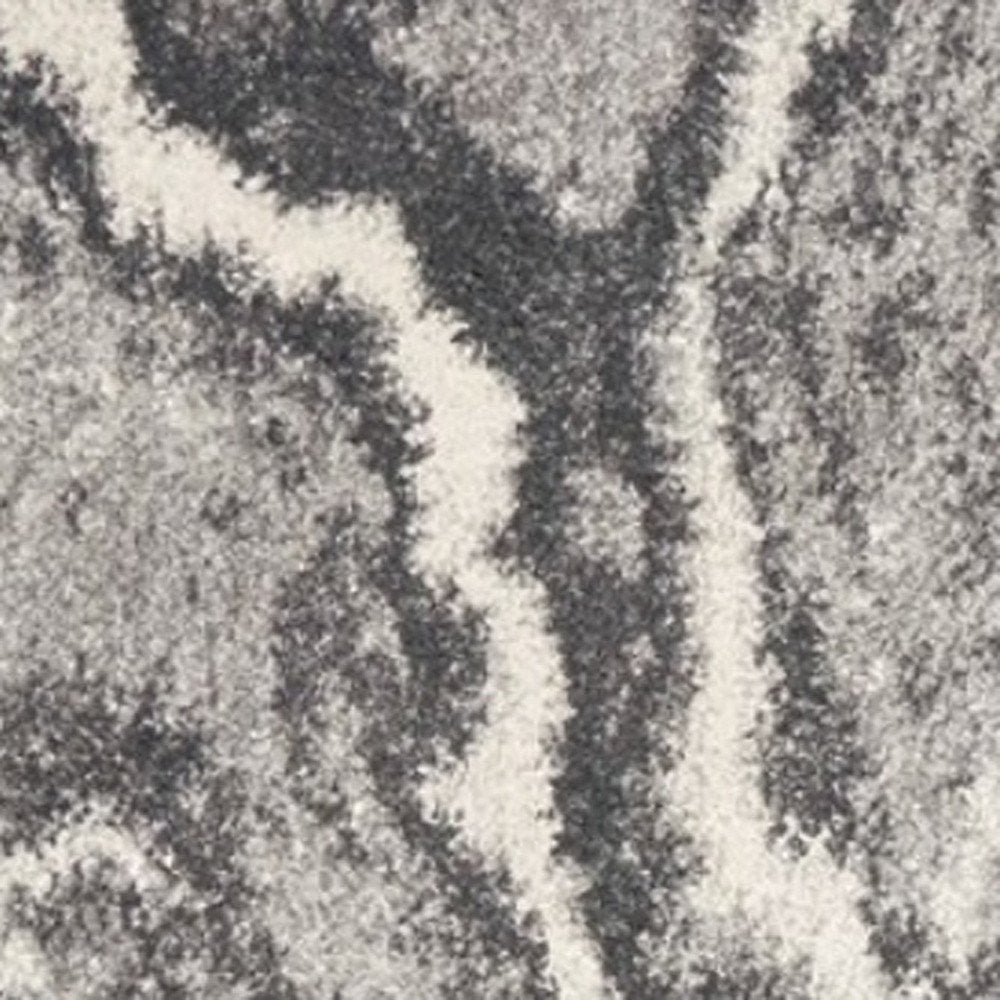 3' X 5' Gray And Ivory Abstract Area Rug
