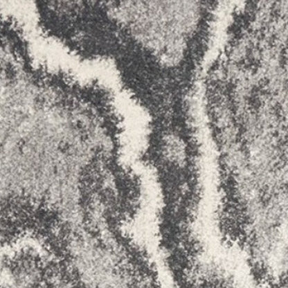 3' X 5' Gray And Ivory Abstract Area Rug