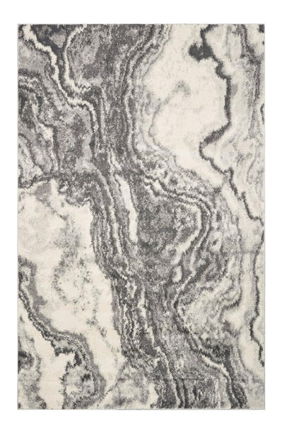 3' X 5' Gray And Ivory Abstract Area Rug