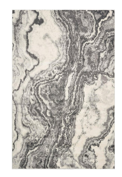 3' X 5' Gray And Ivory Abstract Area Rug