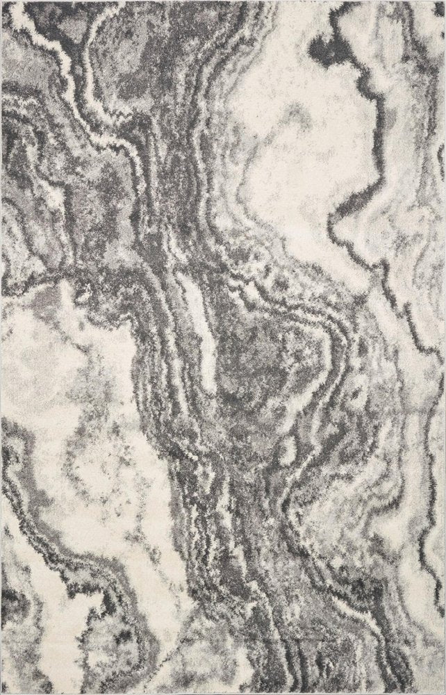 3' X 5' Gray And Ivory Abstract Area Rug