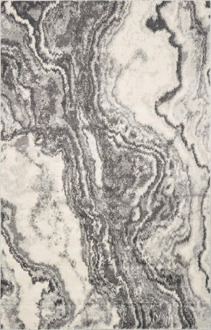3' X 5' Gray And Ivory Abstract Area Rug