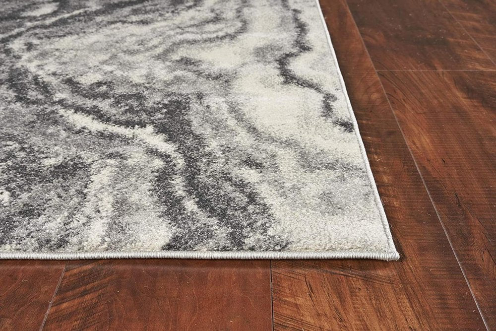 8' X 10' Gray And Ivory Abstract Area Rug