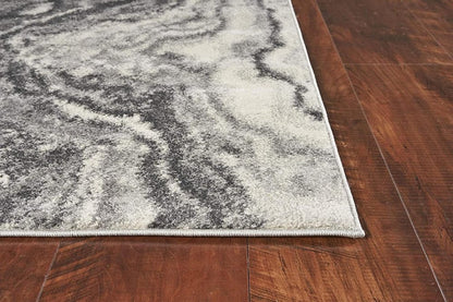 8' X 10' Gray And Ivory Abstract Area Rug