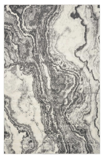 5' X 8' Gray And Ivory Abstract Area Rug