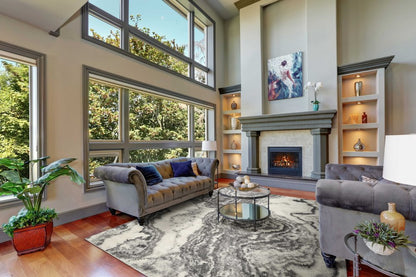 5' X 8' Gray And Ivory Abstract Area Rug