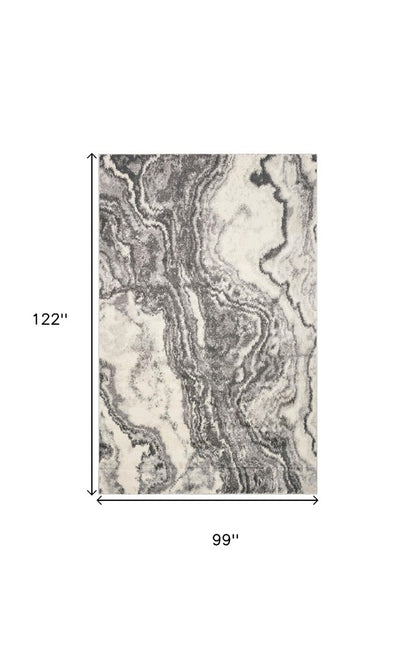 5' X 8' Gray And Ivory Abstract Area Rug