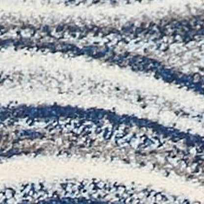 3' X 5' Blue And Beige Abstract Area Rug