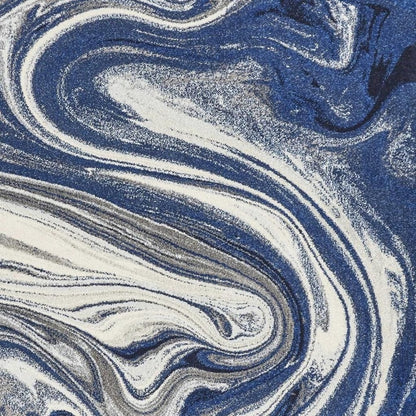 7' X 10' Blue And Beige Abstract Area Rug