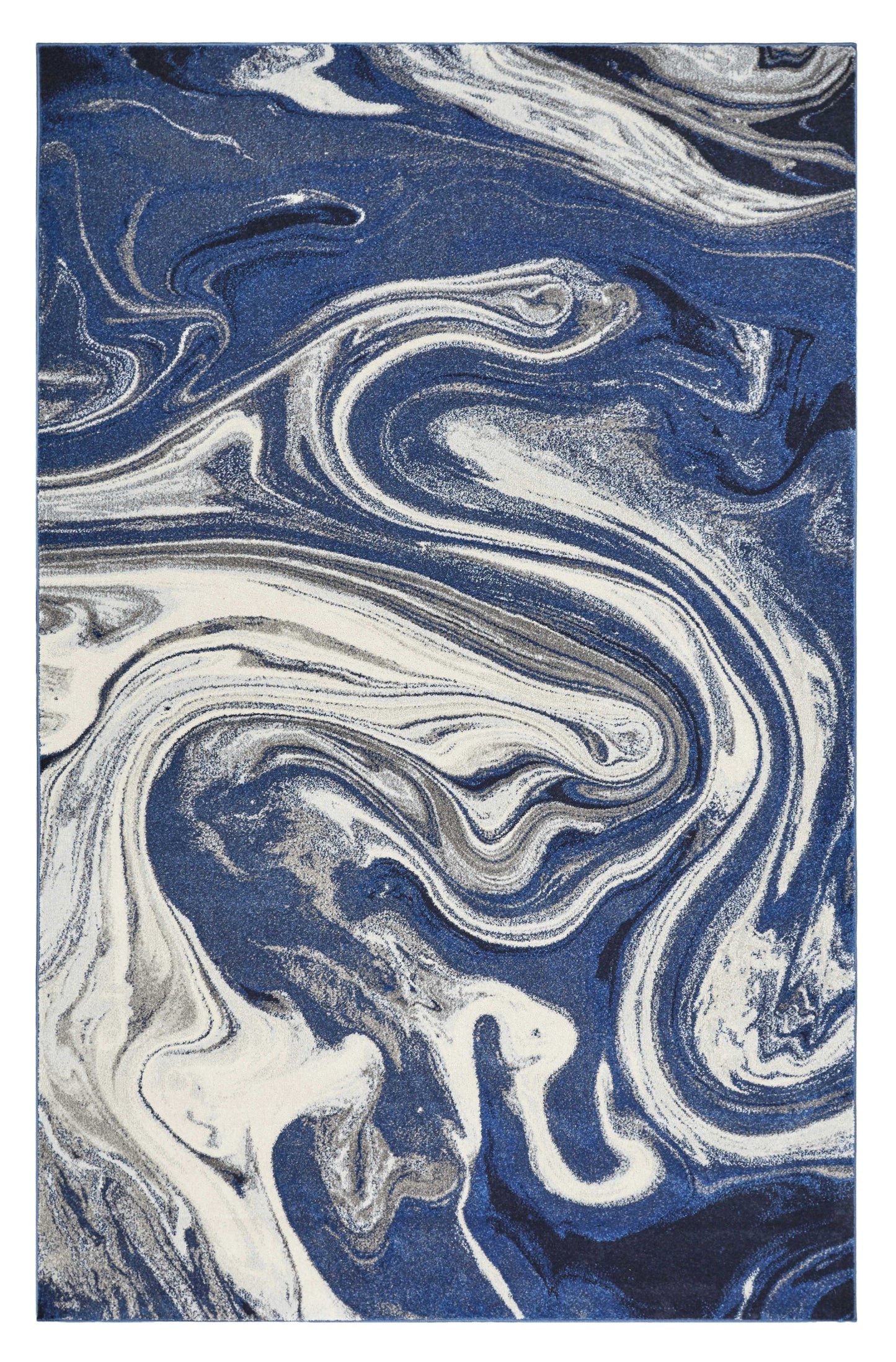 5' X 7' Blue Abstract Design Indoor Area Rug