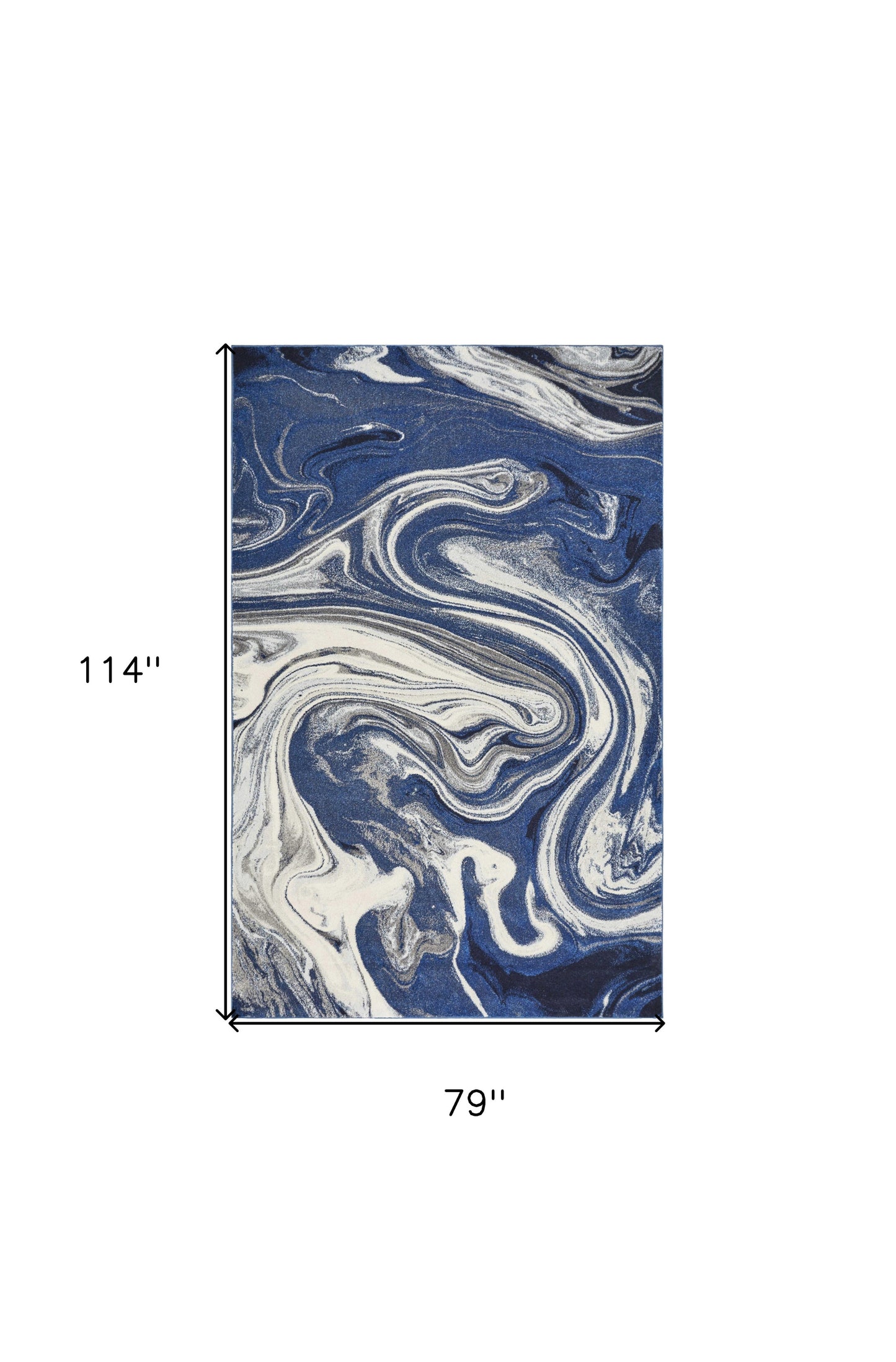 3' X 5' Blue Abstract Waves Area Rug