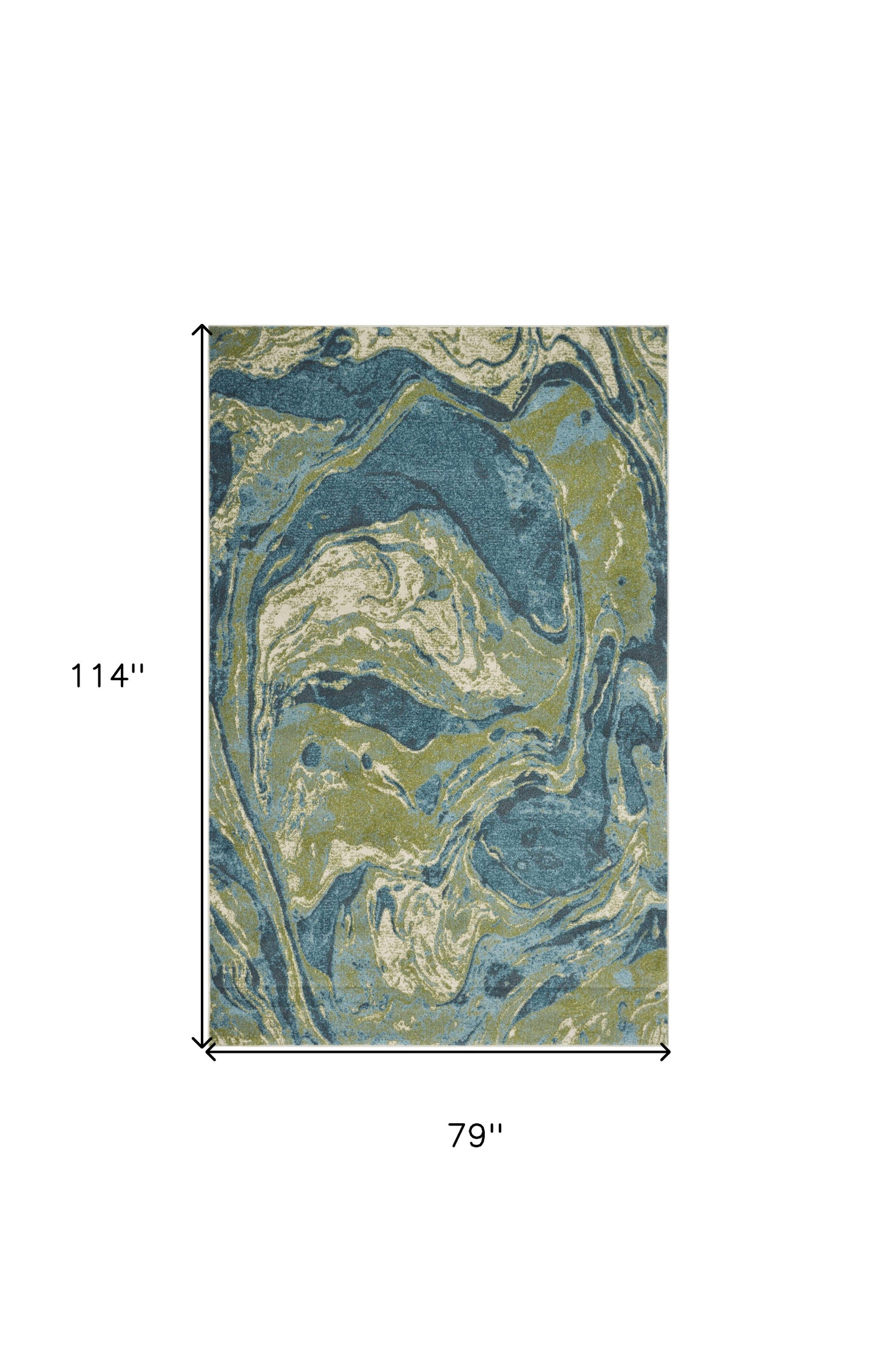 5' X 7' Teal Abstract Splash Indoor Area Rug