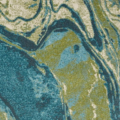 3' X 5' Multicoloured Abstract Shag Area Rug