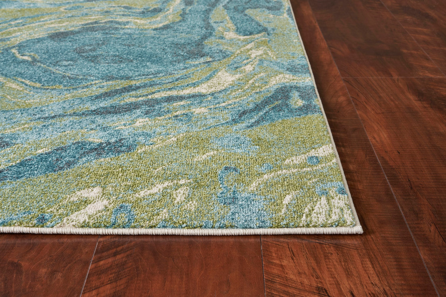 5' X 7' Teal Abstract Splash Indoor Area Rug