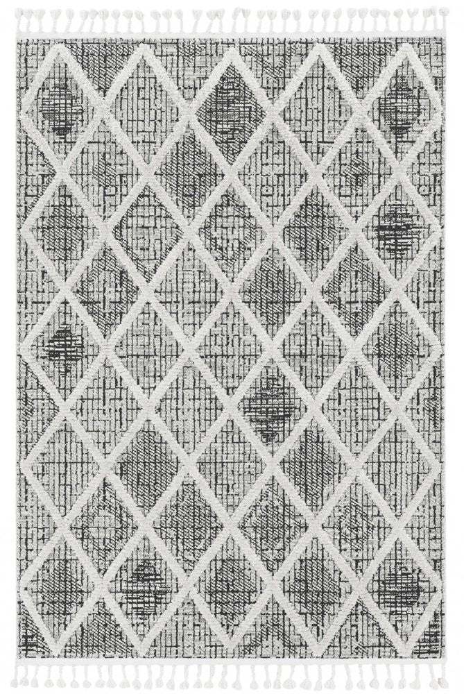 12' X 15' Cream And Charcoal Geometric Area Rug