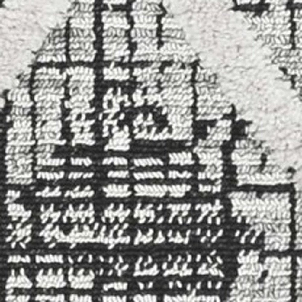 3' X 5' Cream And Charcoal Geometric Area Rug