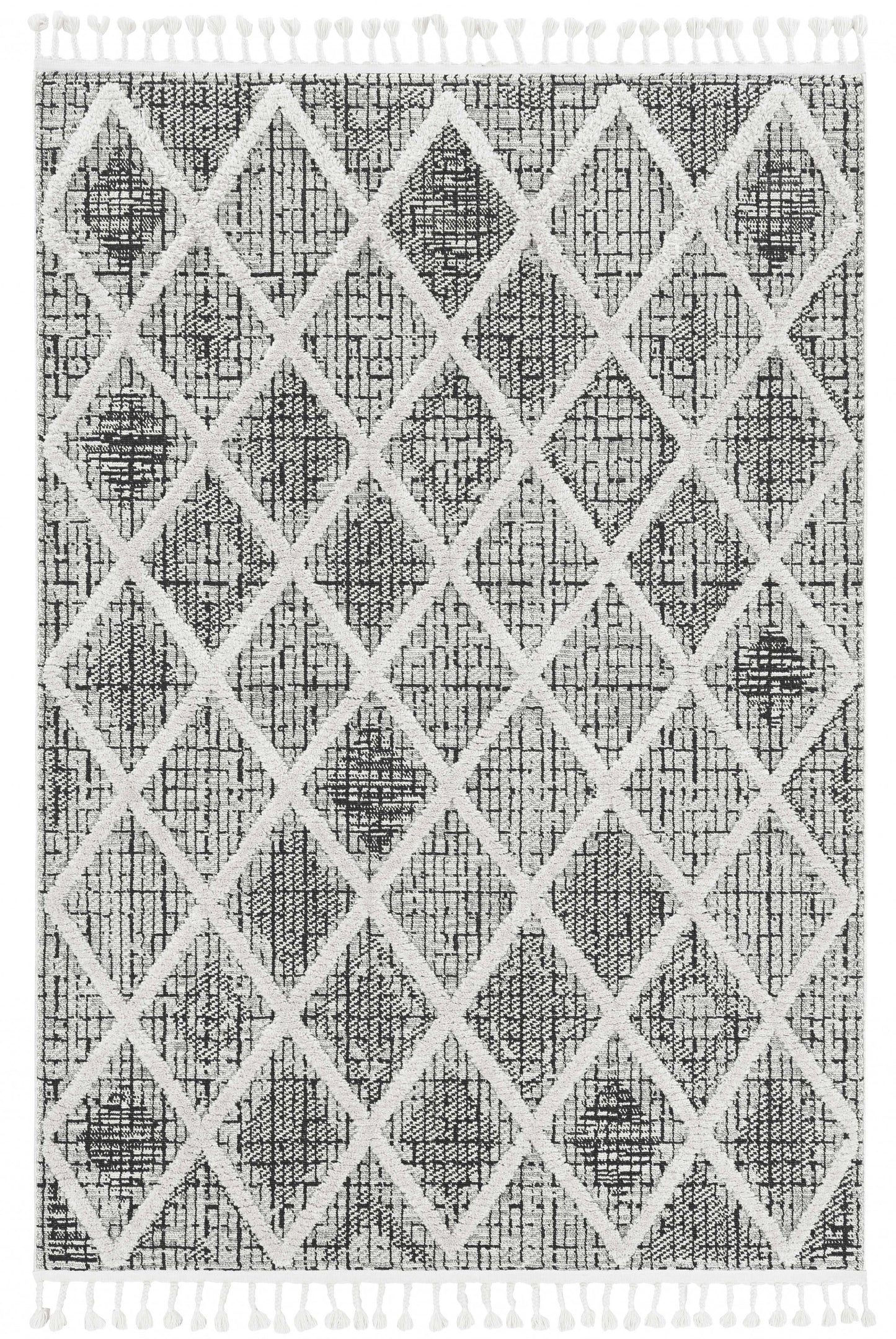 5' X 8' Charcoal Geometric Area Rug