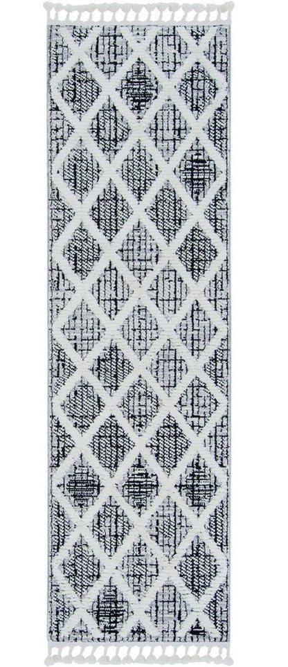 12' X 15' Cream And Charcoal Geometric Area Rug